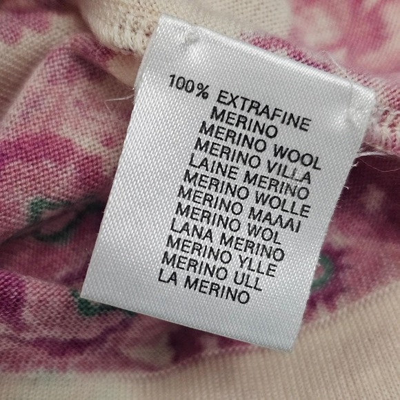 Burberry London Vintage Floral Merino Wool Cardigan Sweater Made In Italy L New - Picture 7 of 12